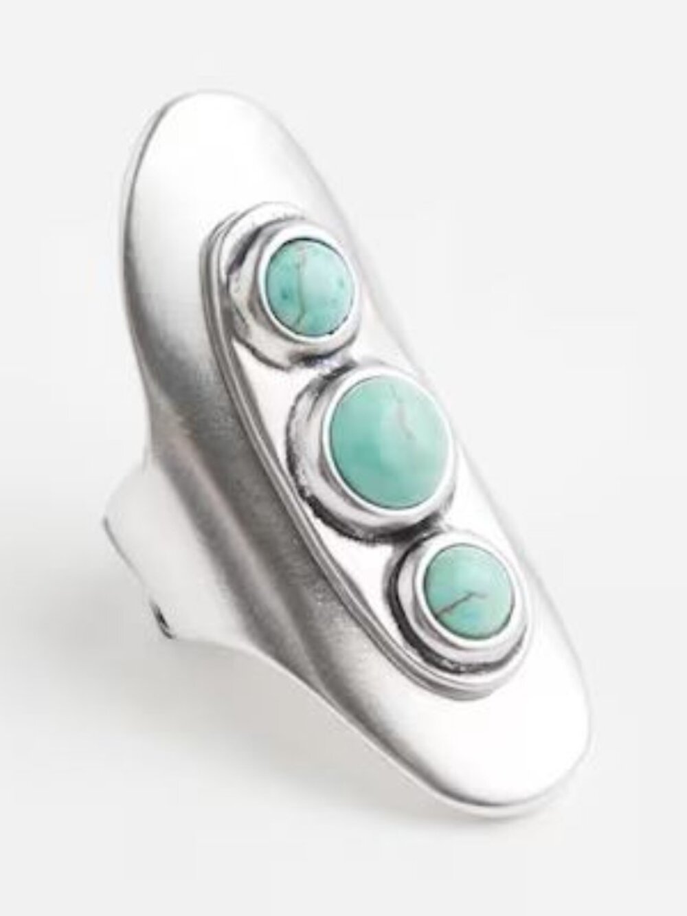 NWOT CHICOS SILVER HOWLITE PAVE STRETCH RING.